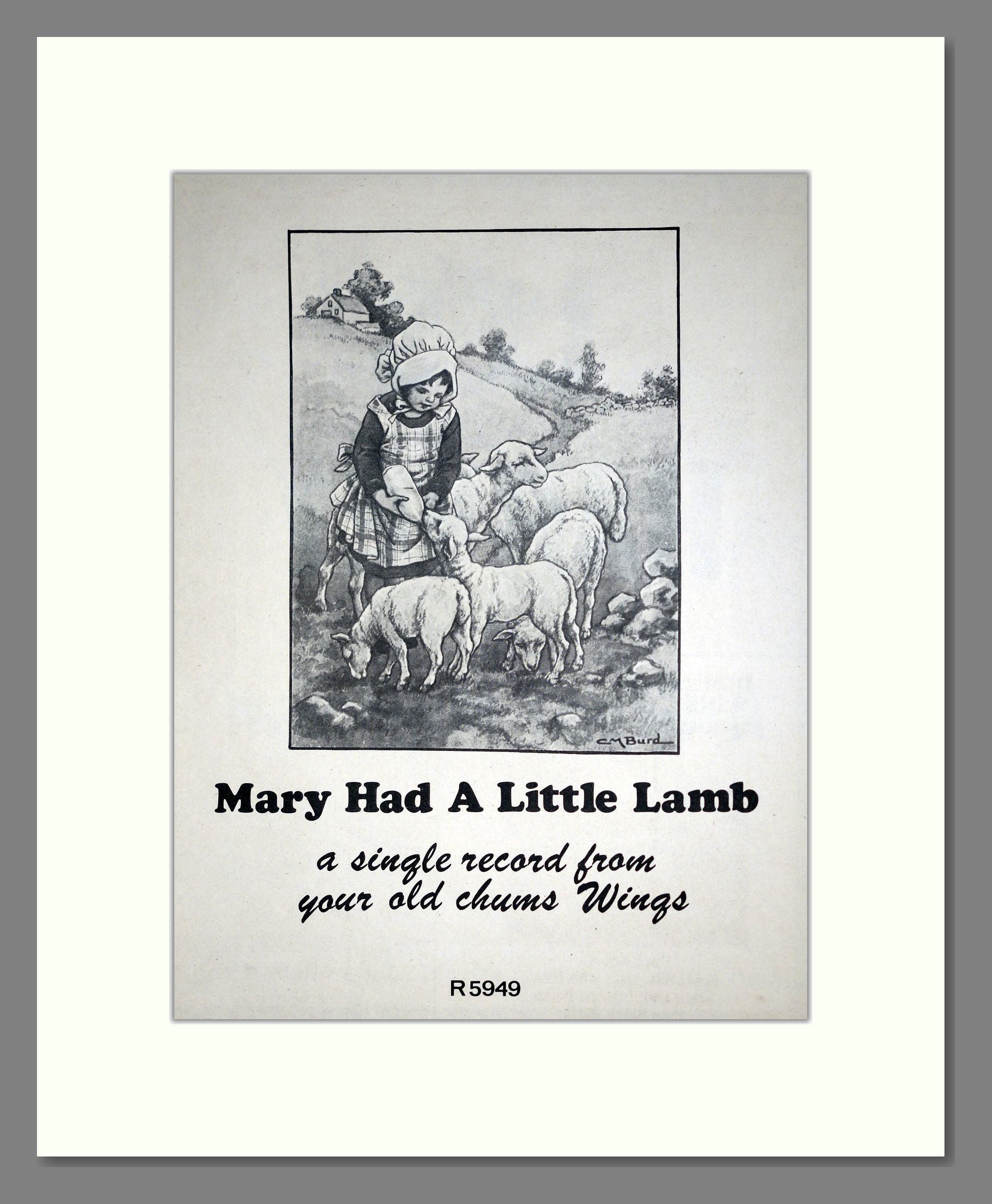 Wings - Mary Had A Little Lamb. Vintage Advert 1972 (ref AD20452)