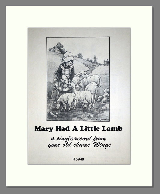 Wings - Mary Had A Little Lamb. Vintage Advert 1972 (ref AD20452)