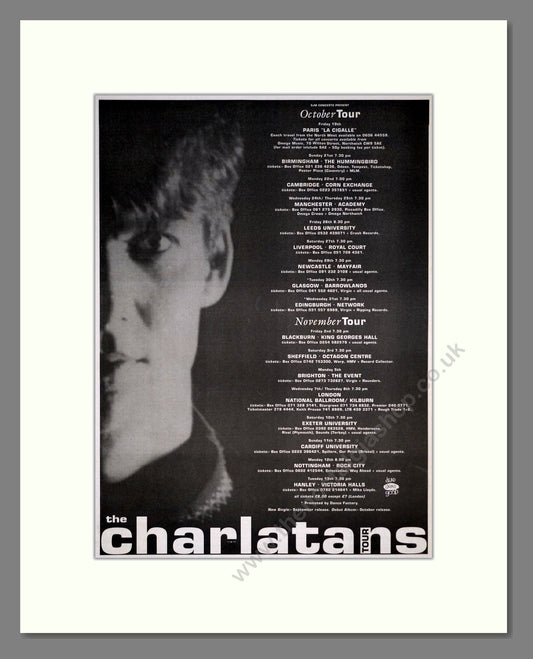 Charlatans (The) - UK Tour. Vintage Advert 1990 (ref AD20461)