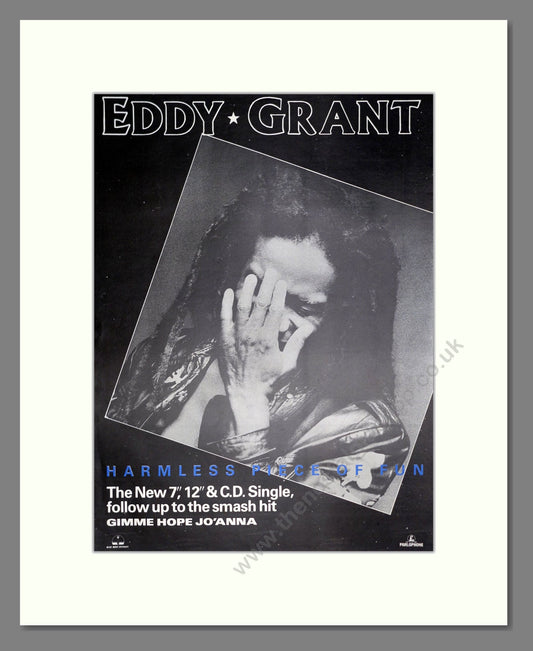 Eddy Grant - Harmless Piece Of Fun. Vintage Advert 1988 (ref AD20462)