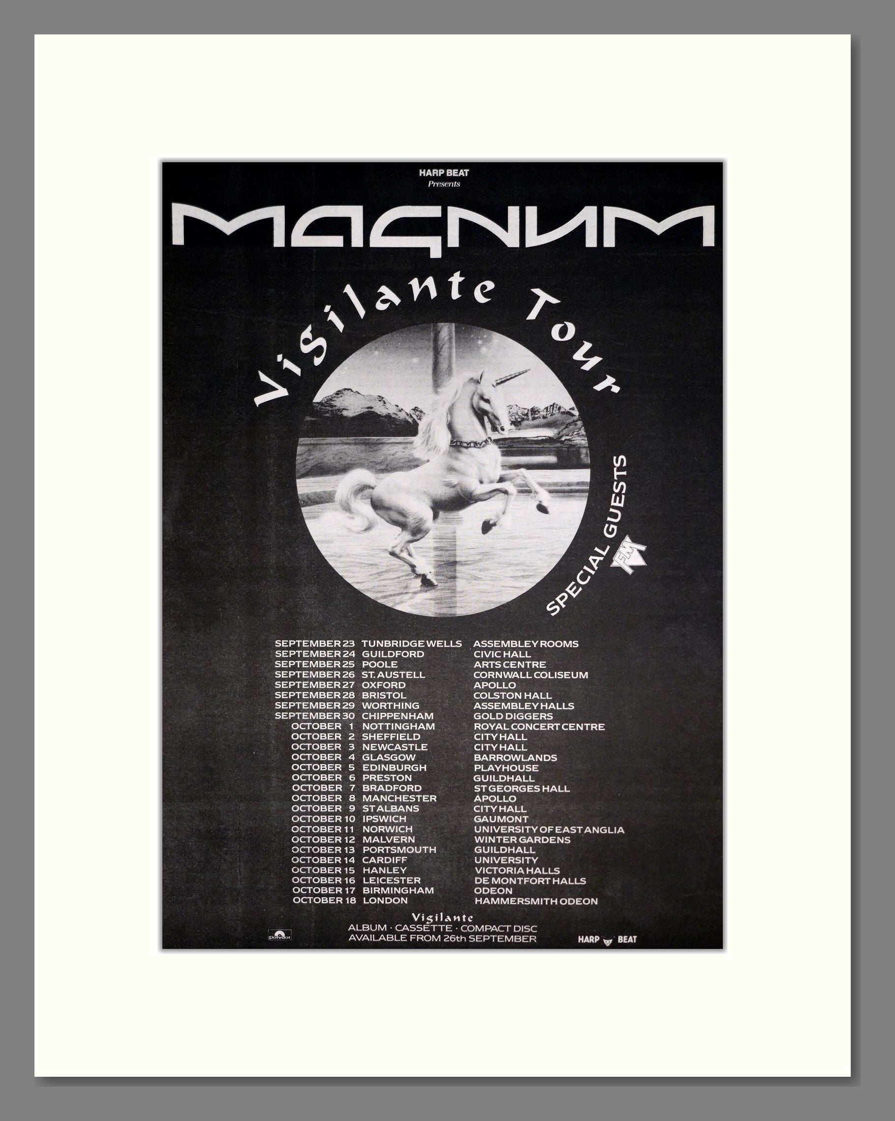 Magnum - UK Tour. Vintage Advert 1986 (ref AD20473)