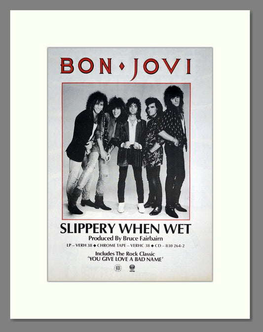 Bon Jovi - Slippery When Wet. Vintage Advert 1986 (ref AD20477)
