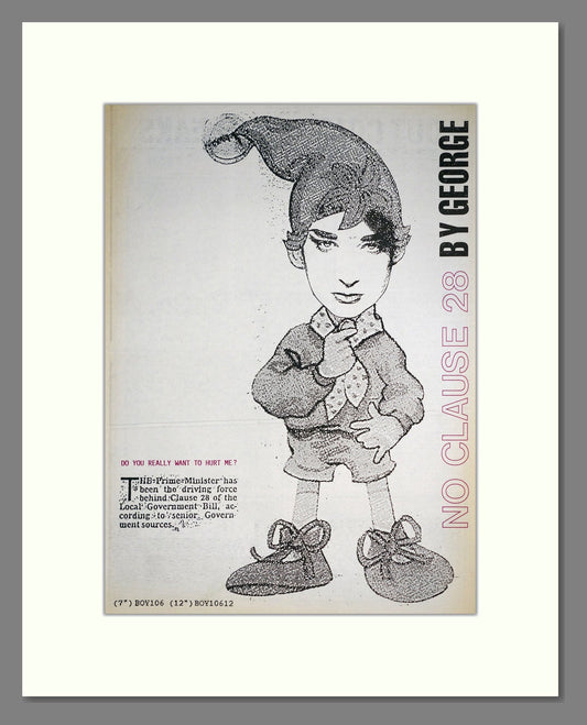 Boy George - No Clause 28. Vintage Advert 1988 (ref AD20481)