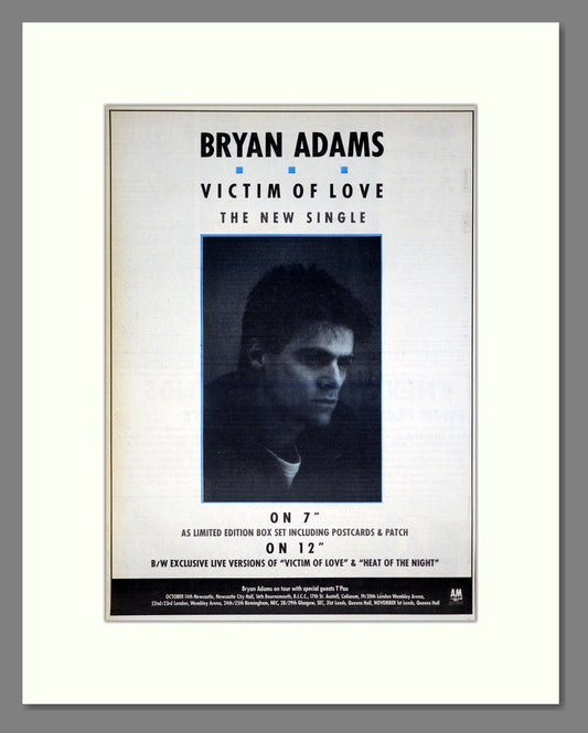 Bryan Adams - Victim Of Love. Vintage Advert 1987 (ref AD20485)