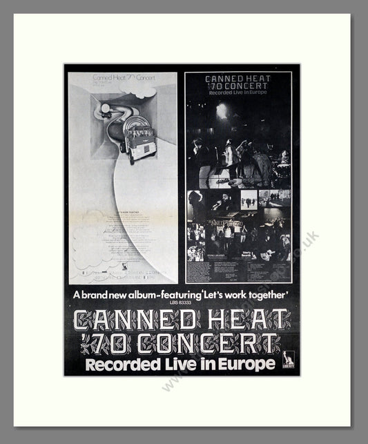 Canned Heat - Live In Europe. Vintage Advert 1970 (ref AD20489)