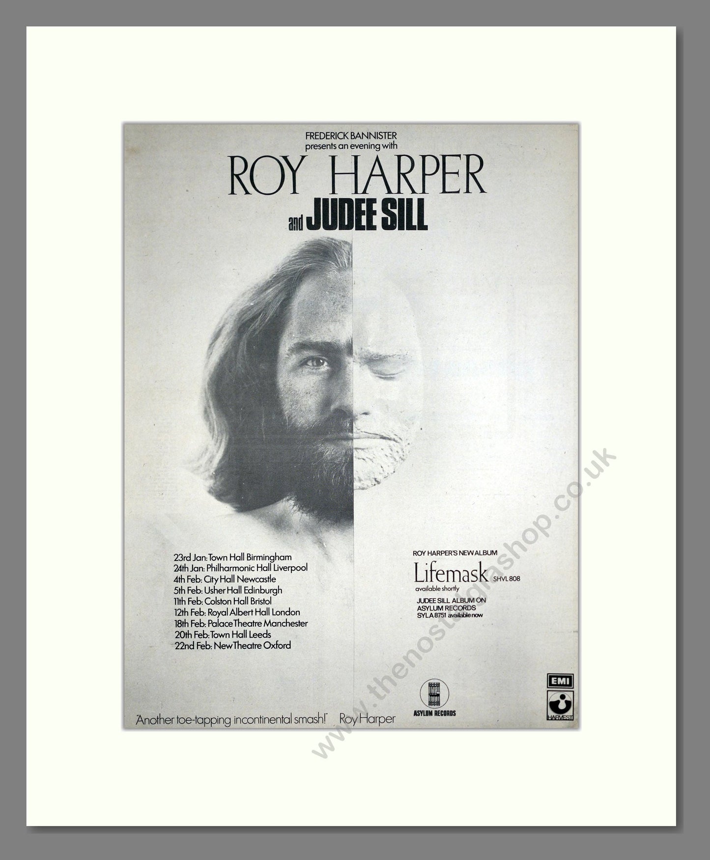 Roy Harper - UK Tour. Vintage Advert 1973 (ref AD20501)