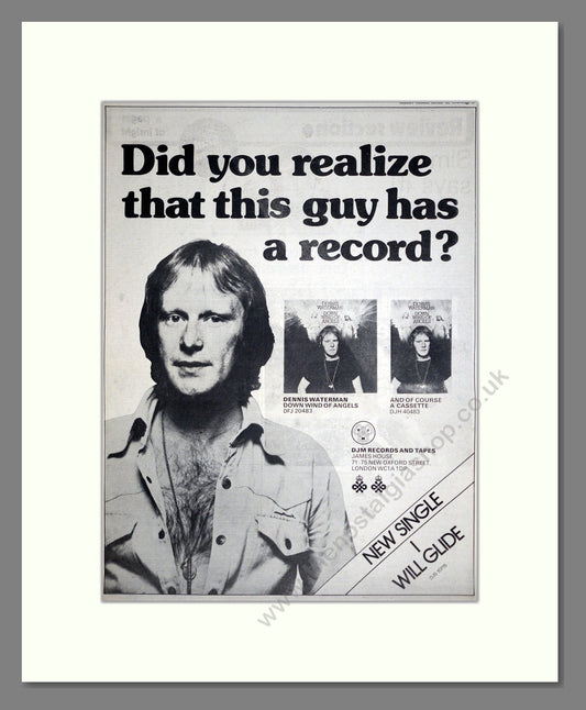 Dennis Waterman - Down Wind Of Angels. Vintage Advert 1976 (ref AD20503)