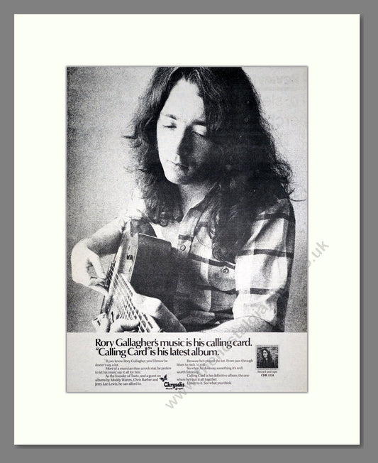 Rory Gallagher - Calling Card. Vintage Advert 1976 (ref AD20504)