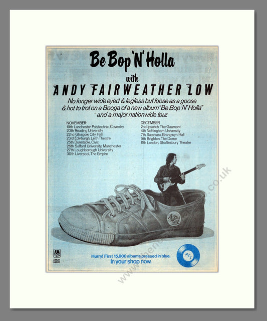 Andy Fairweather Low - UK Tour. Vintage Advert 1976 (ref AD20505)