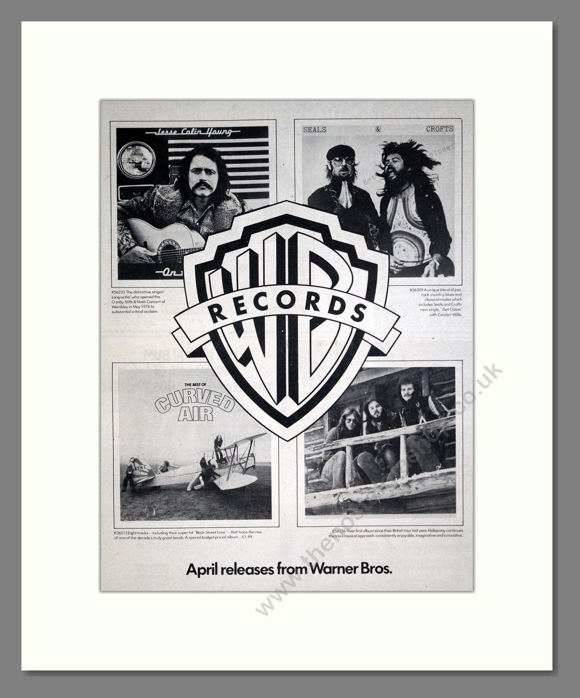 Warner Bros - April Releases. Vintage Advert 1976 (ref AD20506)
