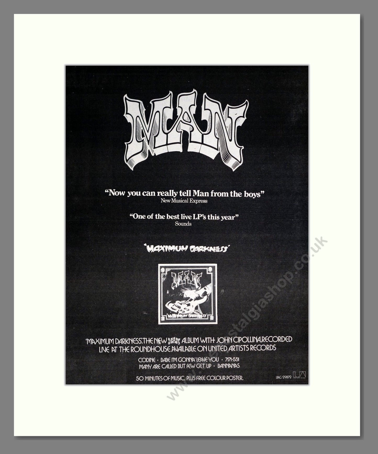 Man - Maximum Darkness. Vintage Advert 1975 (ref AD20511)