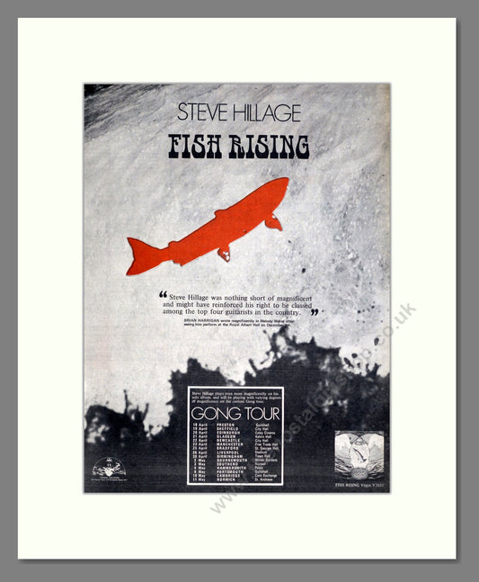 Steve Hillage - Fish Rising. Vintage Advert 1975 (ref AD20516)