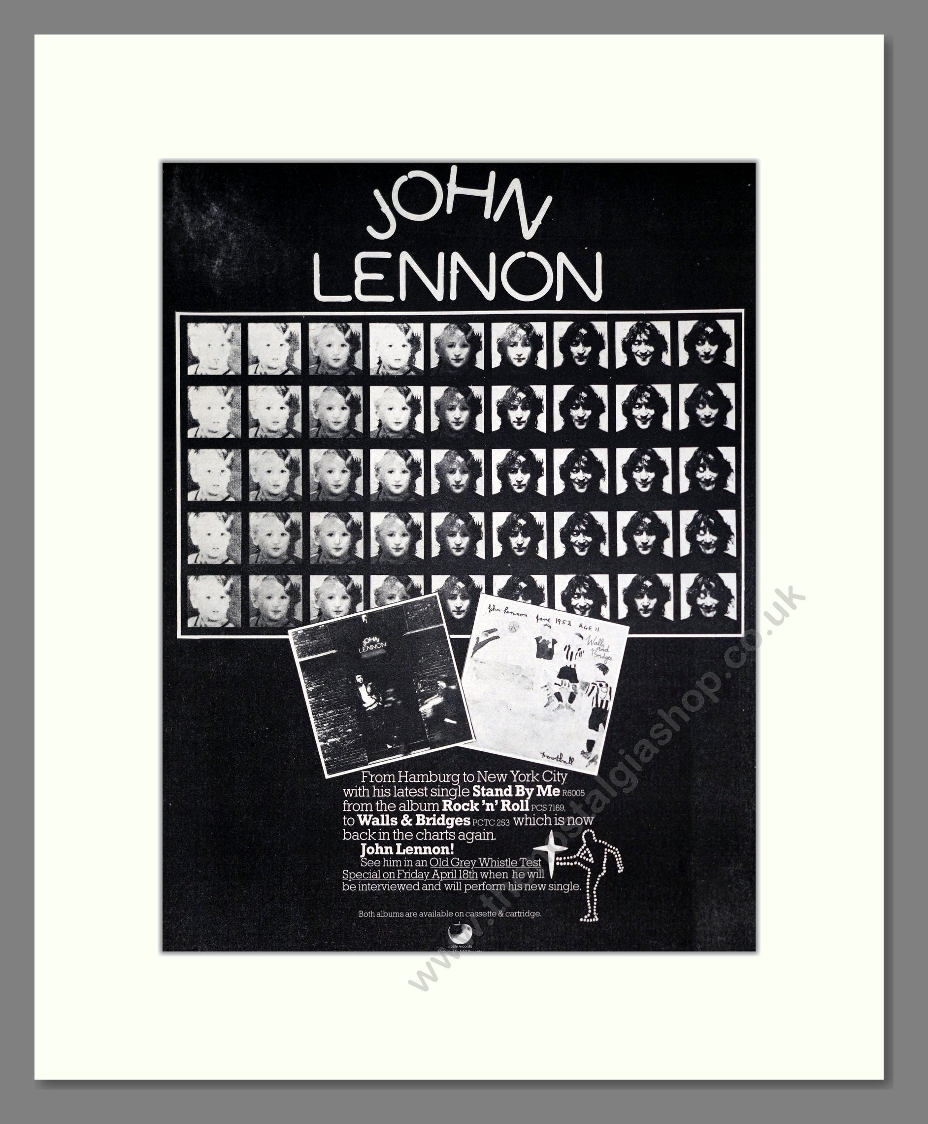 John Lennon - 2 Albums. Vintage Advert 1975 (ref AD20523)