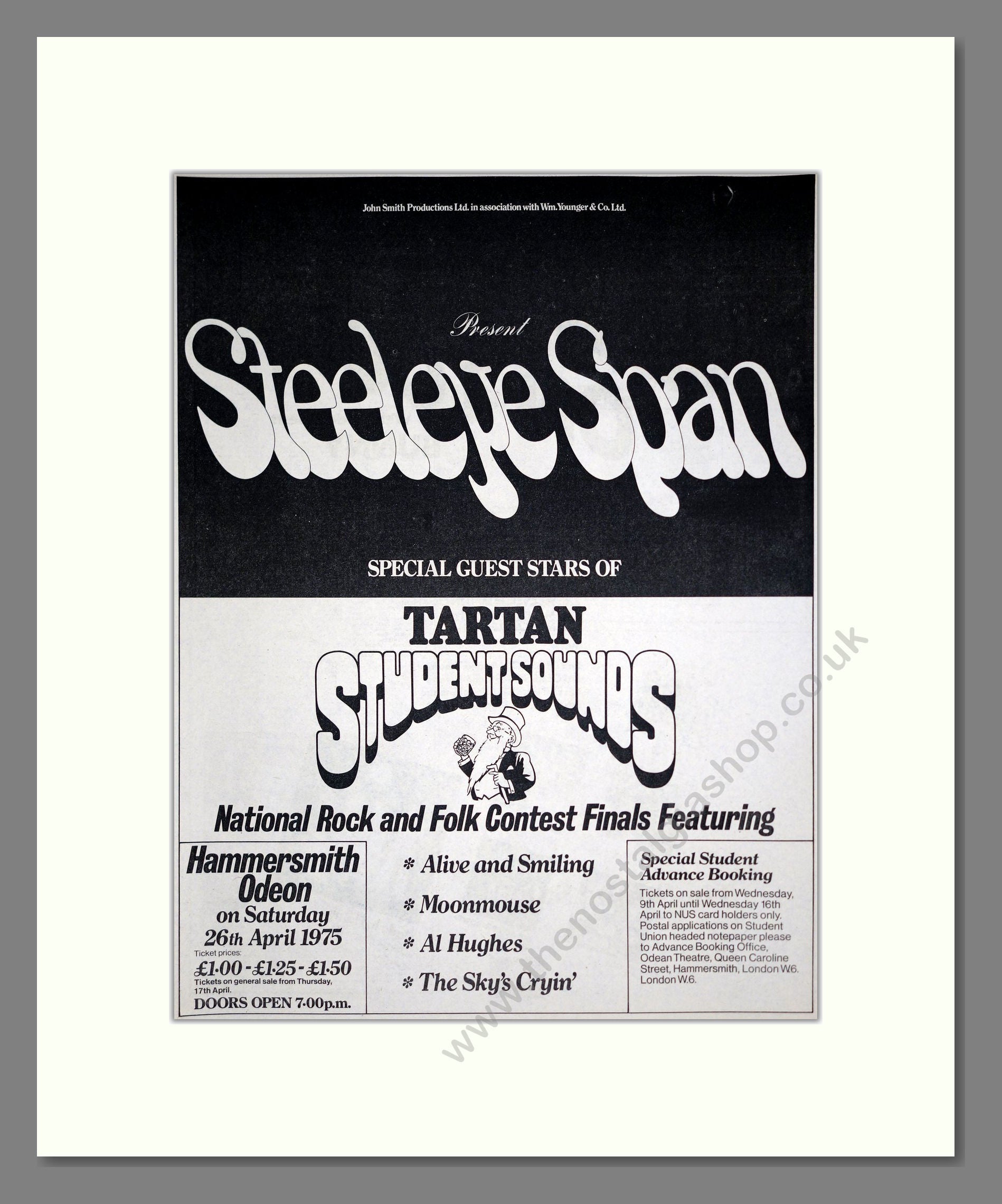 Steeleye Span - Tartan Student Sounds. Vintage Advert 1975 (ref AD20530)