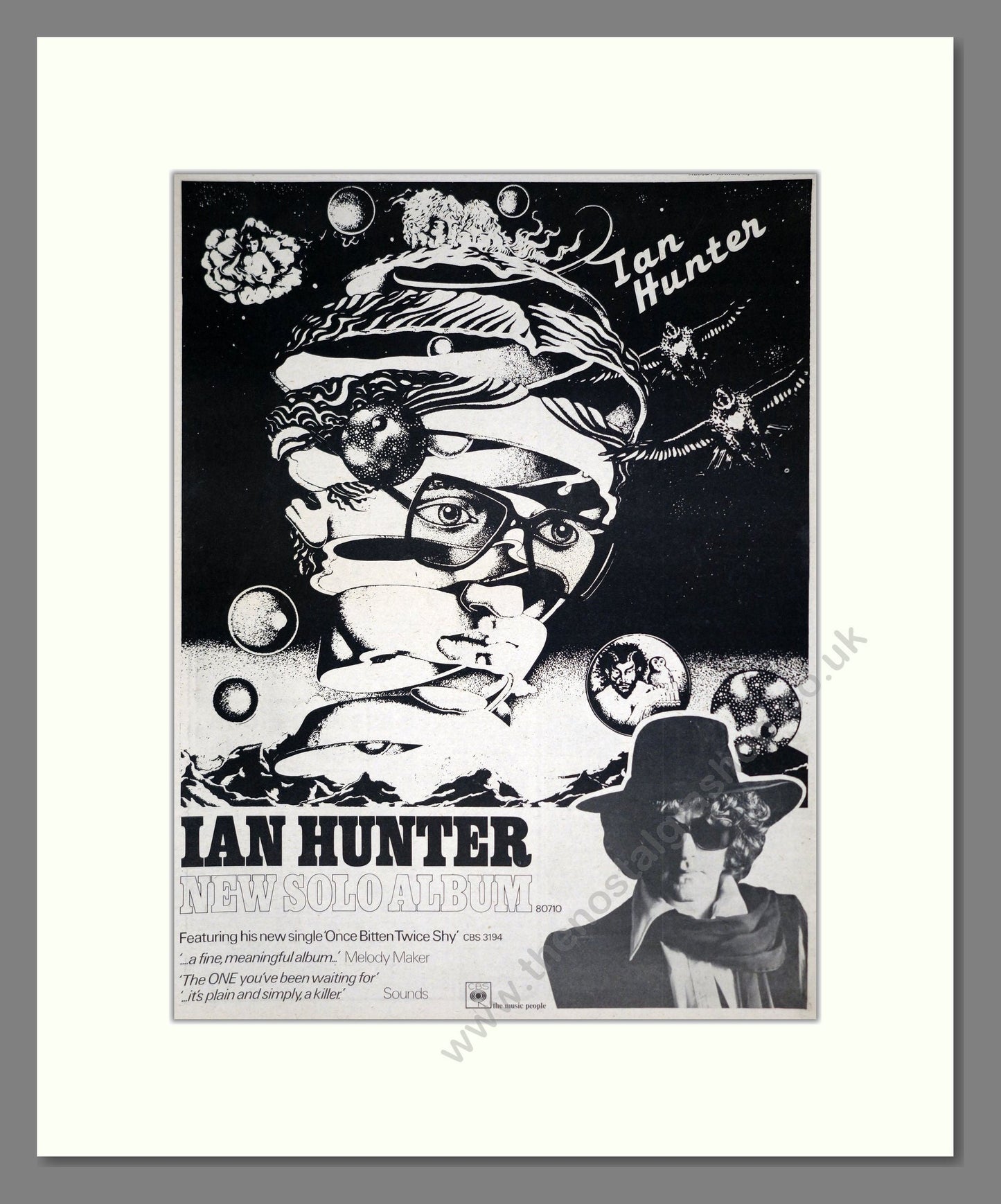 Ian Hunter - New Solo Album. Vintage Advert 1975 (ref AD20531)