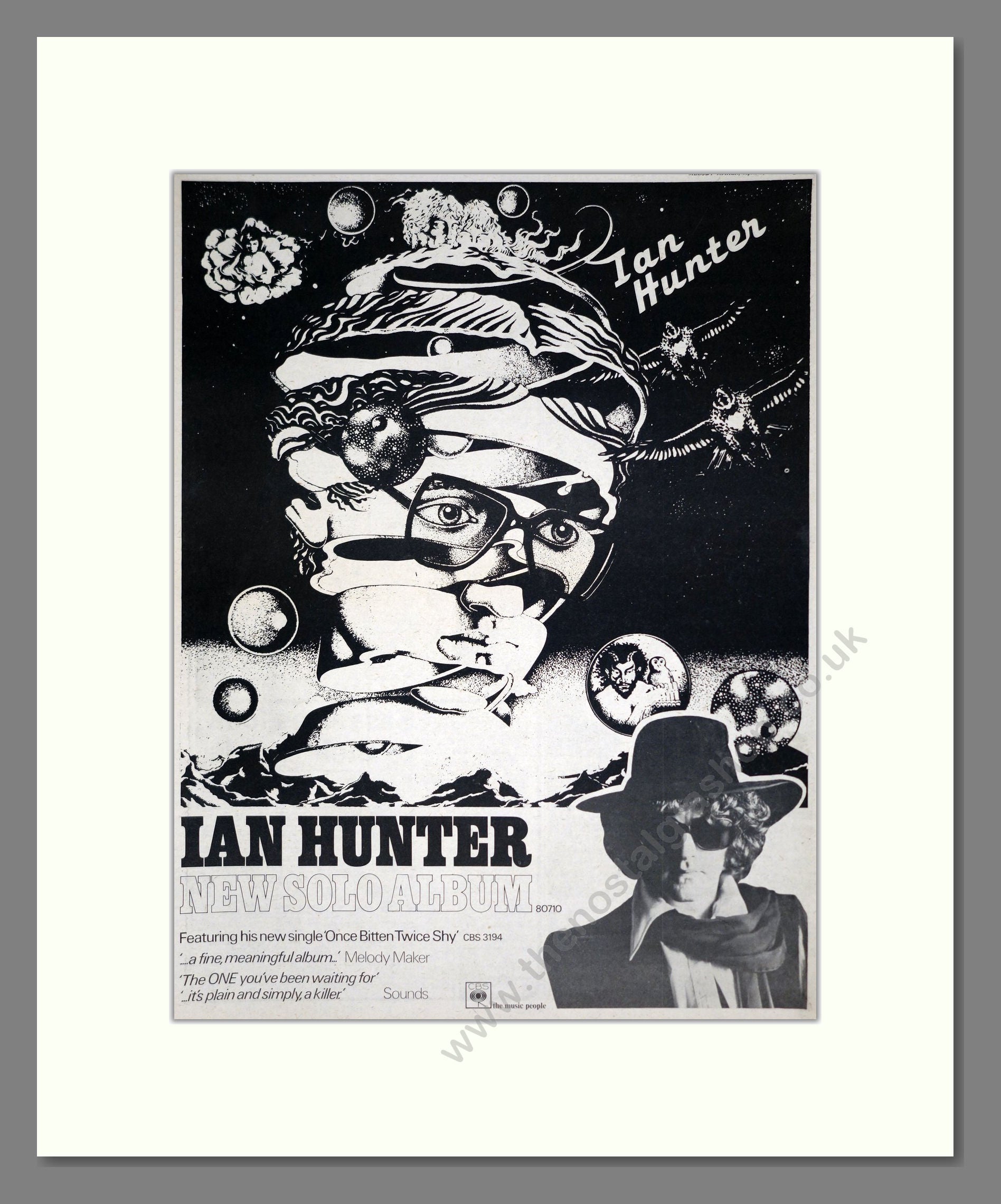Ian Hunter - New Solo Album. Vintage Advert 1975 (ref AD20531)