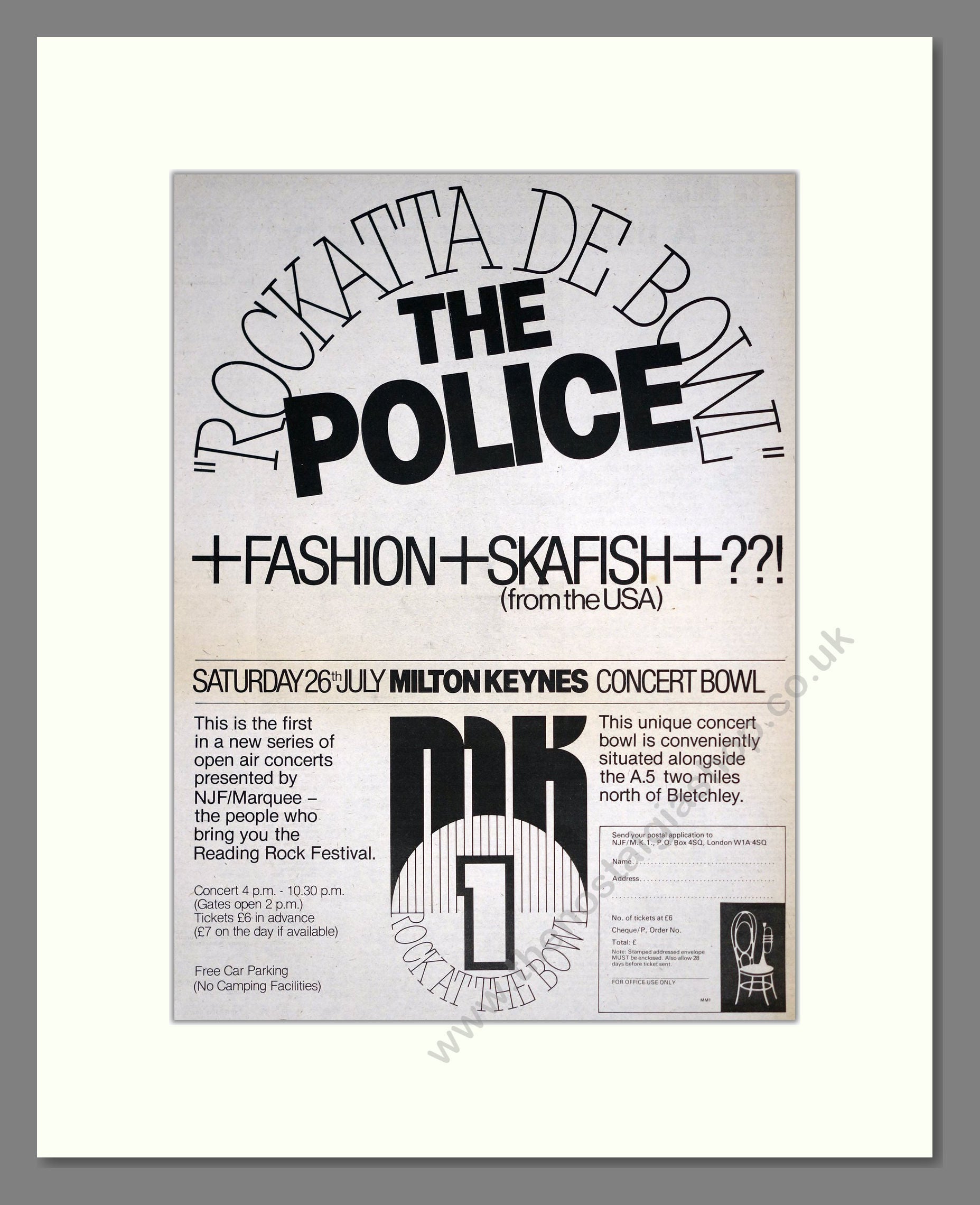 Police (The) - Rockatta De Bowl. Vintage Advert 1980 (ref AD20534)