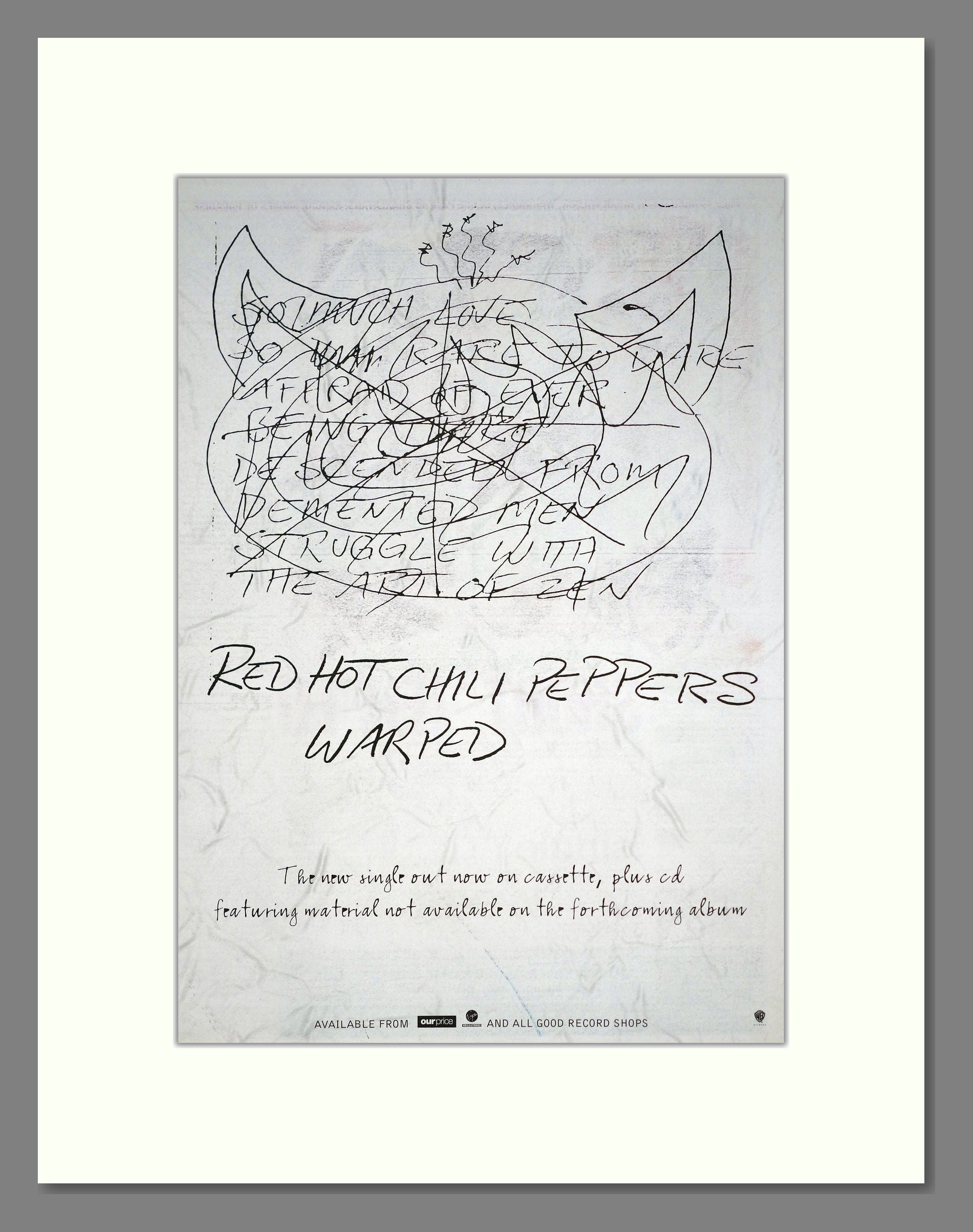 Red Hot Chili Peppers - Warped. Vintage Advert 1995 (ref AD20550)