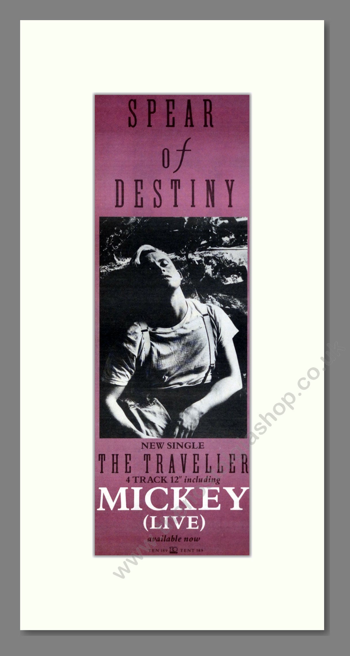 Spear Of Destiny - The Traveller. Vintage Advert 1987 (ref AD201381)