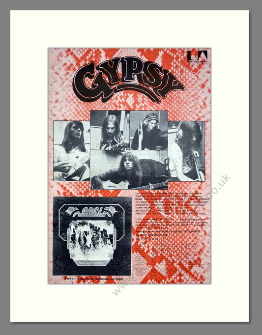Gypsy - Brenda And The Rattlesnake. Vintage Advert 1972 (ref AD20644)