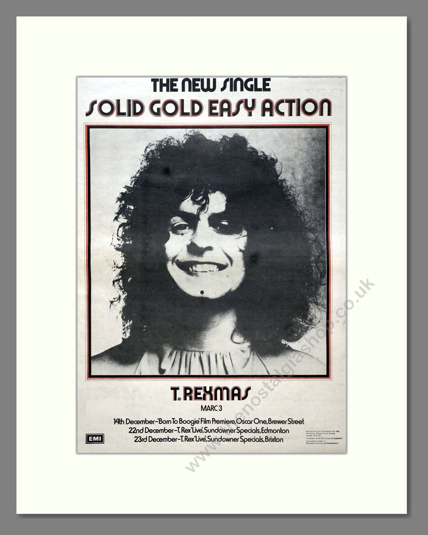 T.Rex - Solid Gold Easy Action. Vintage Advert 1972 (ref AD20645)
