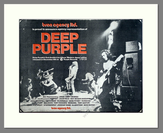 Deep Purple - Made In Japan. Vintage Advert 1972 (ref AD20647)