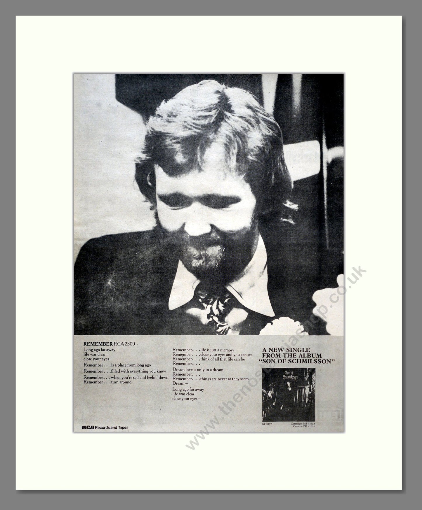 Harry Nilsson - Son of Schmilsson. Vintage Advert 1972 (ref AD20648)