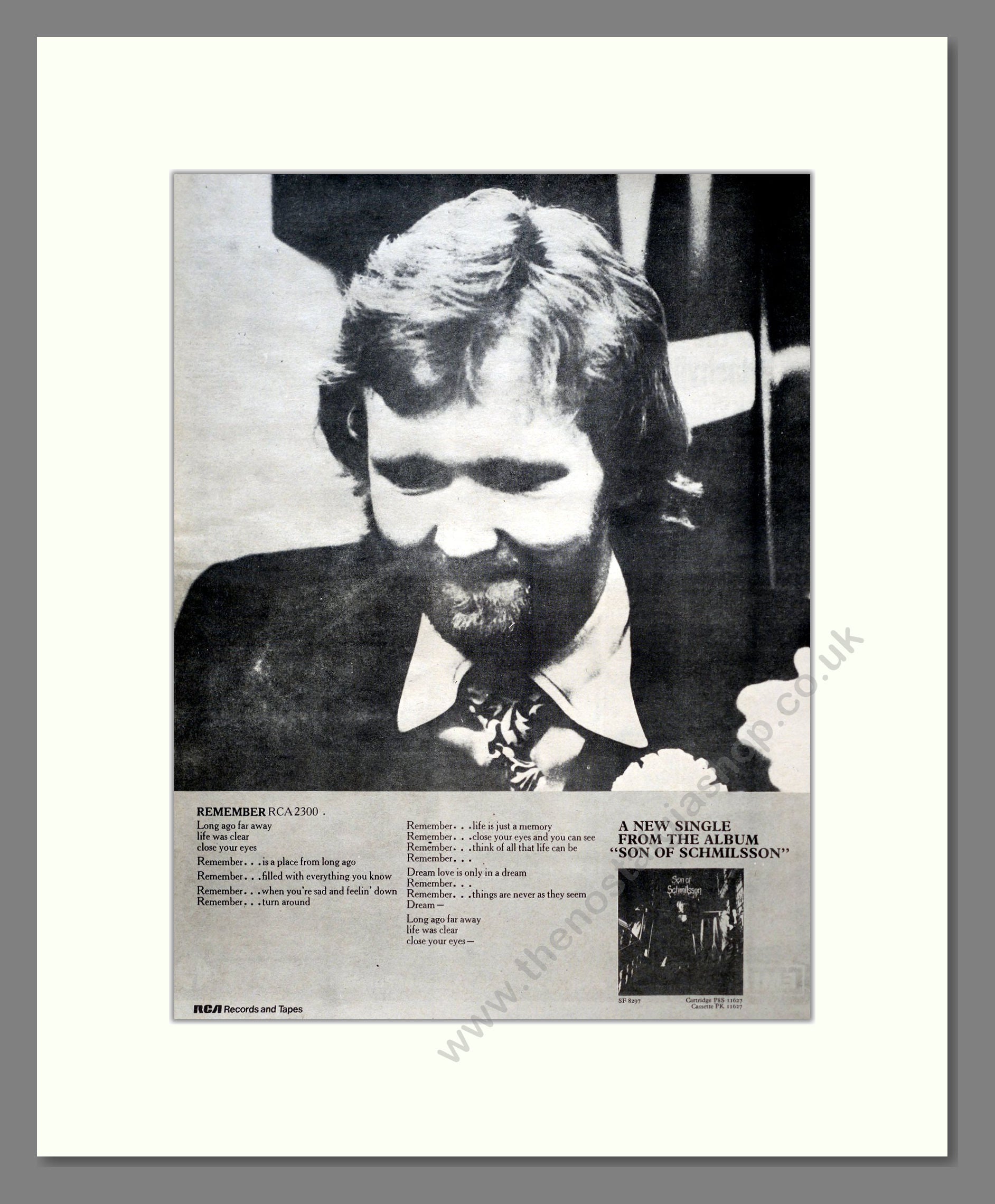 Harry Nilsson - Son of Schmilsson. Vintage Advert 1972 (ref AD20648)