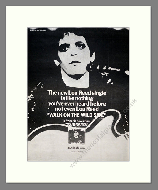Lou Reed - Walk On The Wild Side. Vintage Advert 1972 (ref AD20652)