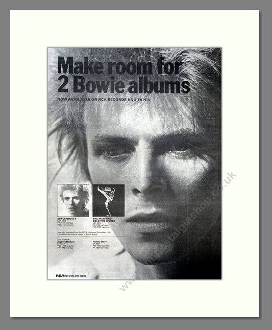 David Bowie - Space Oddity / The Man Who Sold The World. Vintage Advert 1972 (ref AD20655)