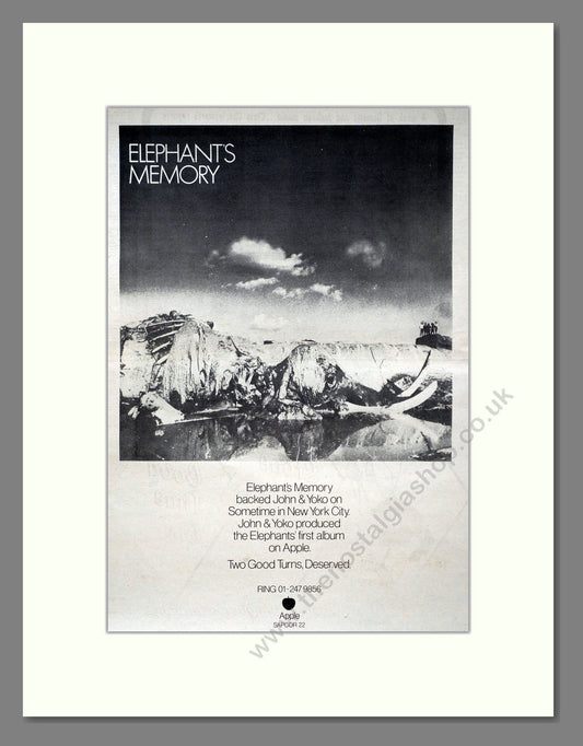 Elephants Memory - New Album. Vintage Advert 1972 (ref AD20657)