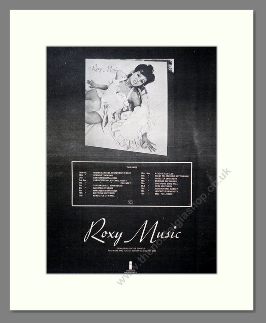 Roxy Music - UK Tour. Vintage Advert 1972 (ref AD20660)