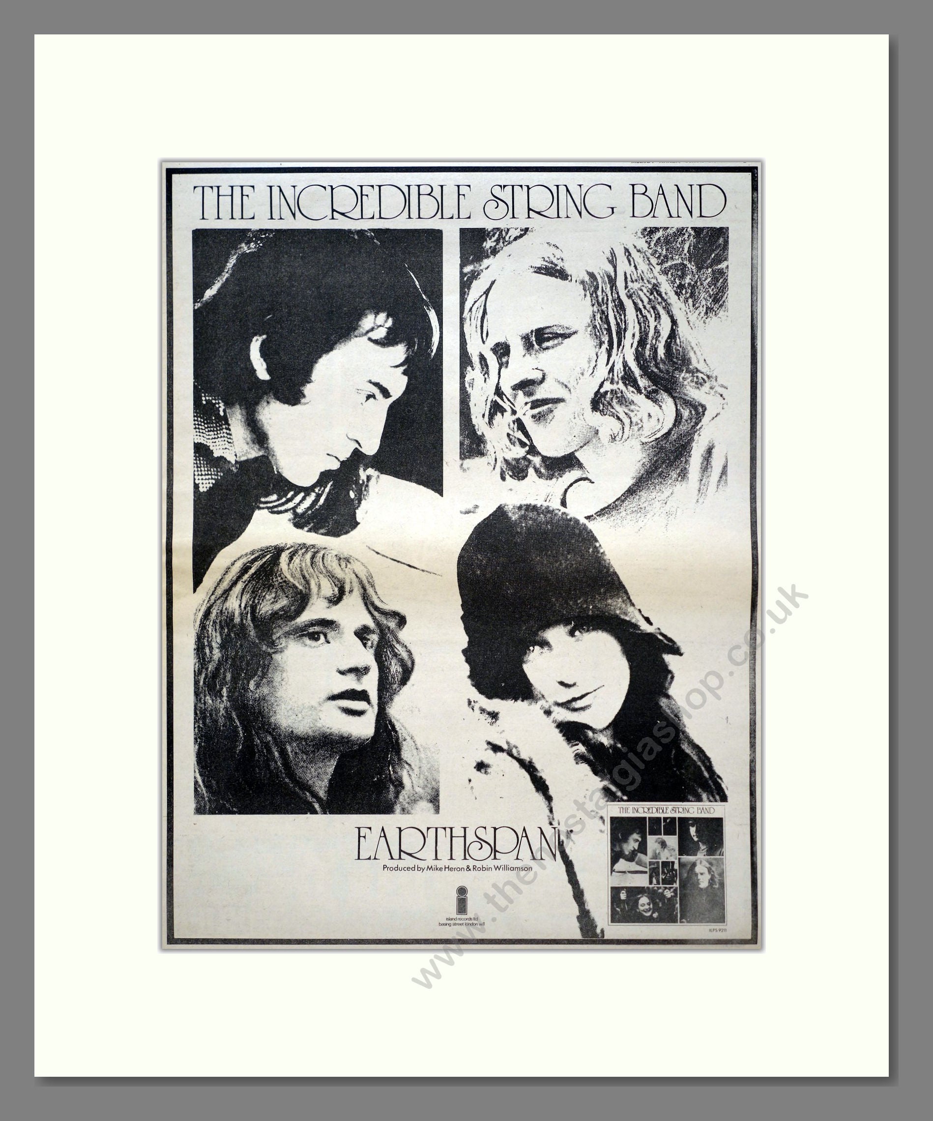 Incredible String Band (The) - Earthspan. Vintage Advert 1972 (ref AD20666)