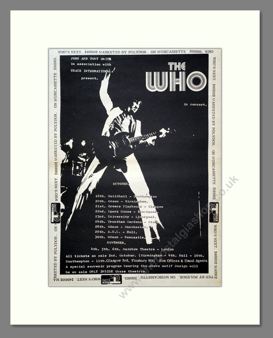 Who (The) - UK Tour. Vintage Advert 1971 (ref AD20673)