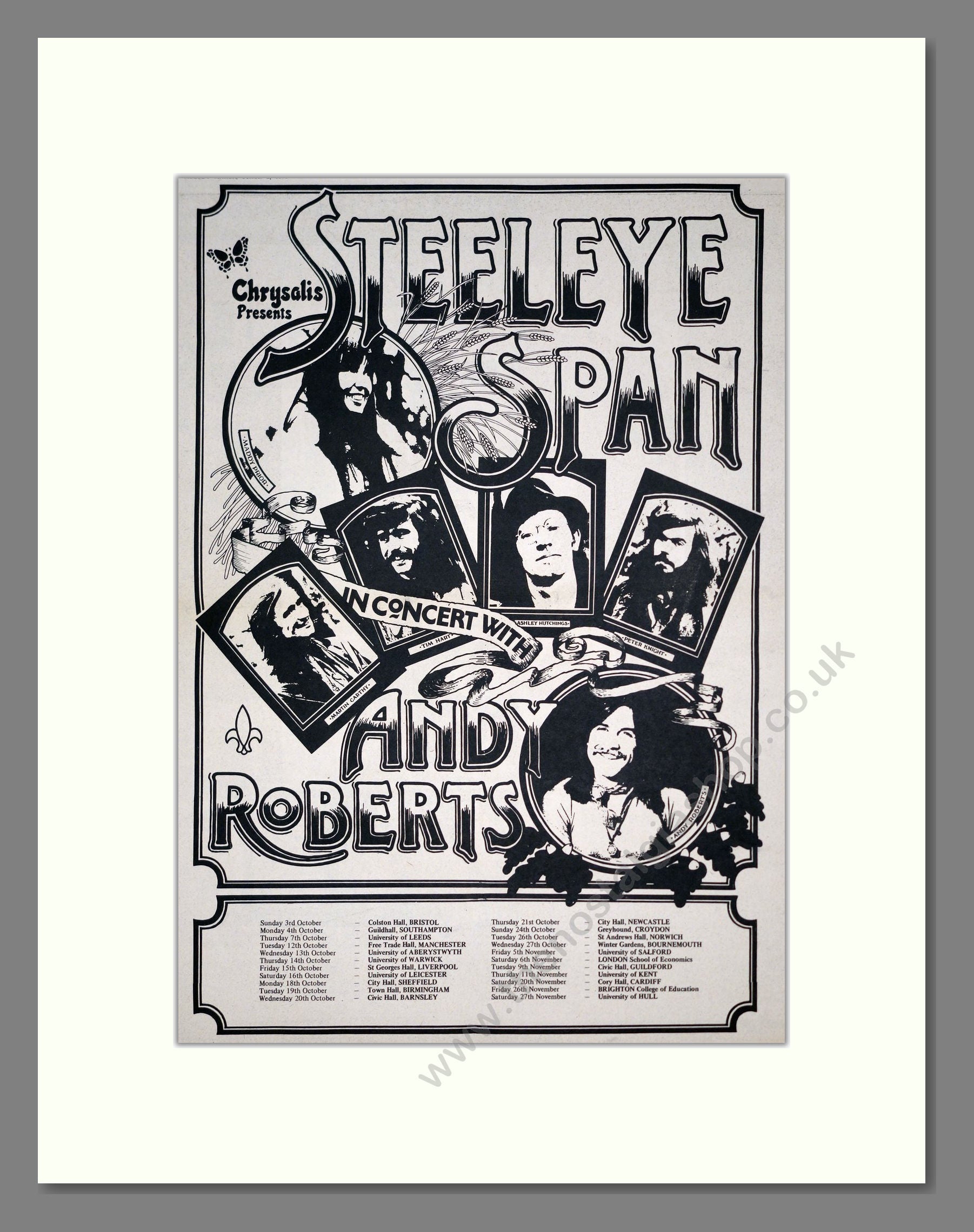 Steeleye Span - In Concert With Andy Roberts. Vintage Advert 1971 (ref AD20677)