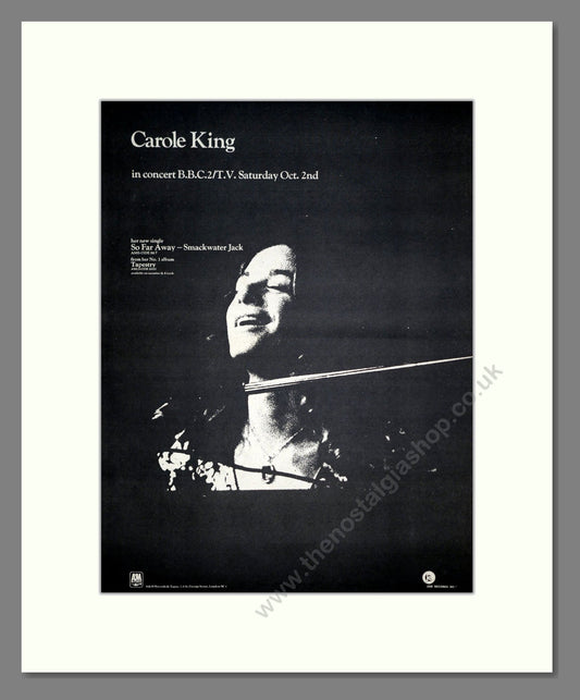 Carole King - BBC Concert. Vintage Advert 1971 (ref AD20678)