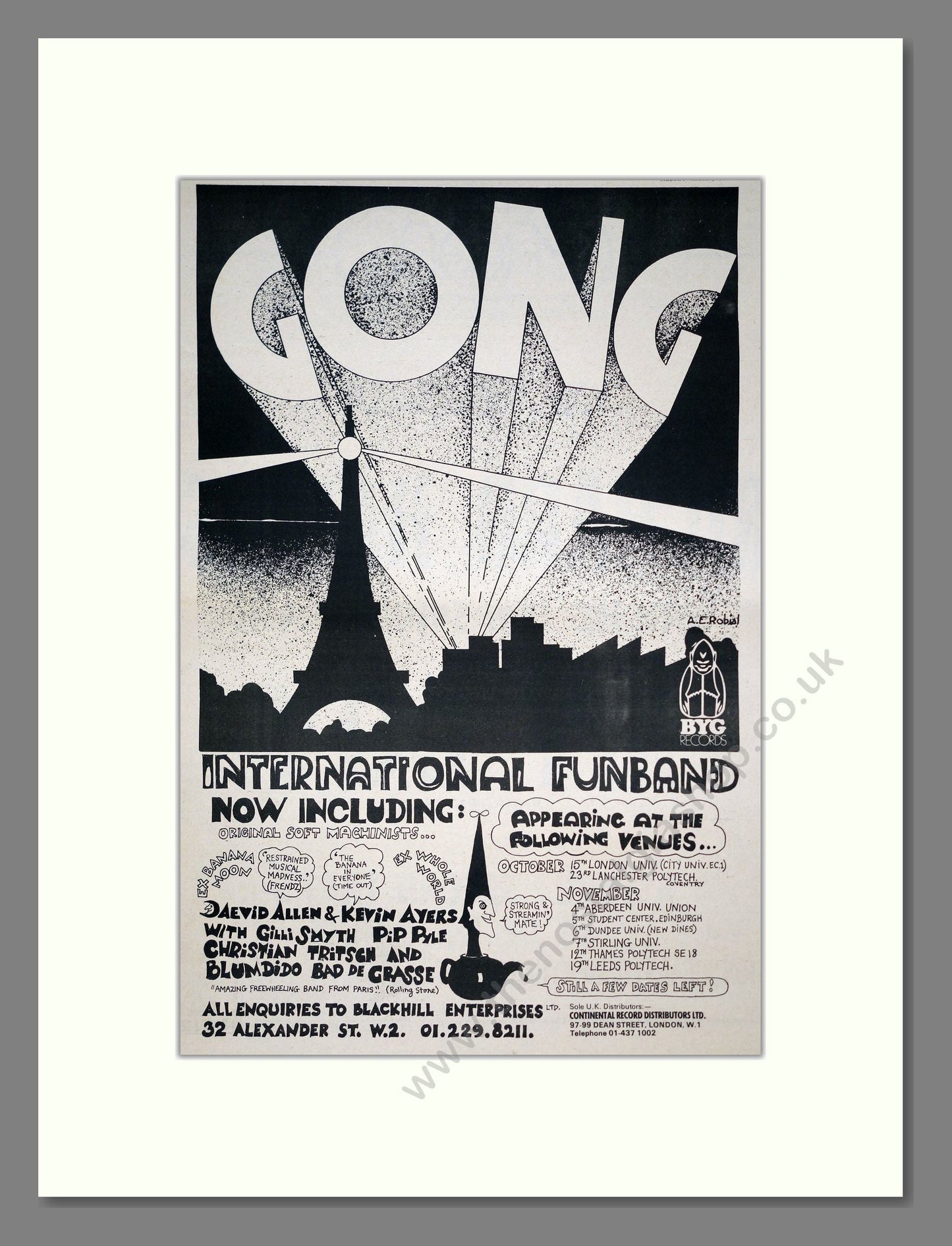 Gong - International Funband. Vintage Advert 1971 (ref AD20685)