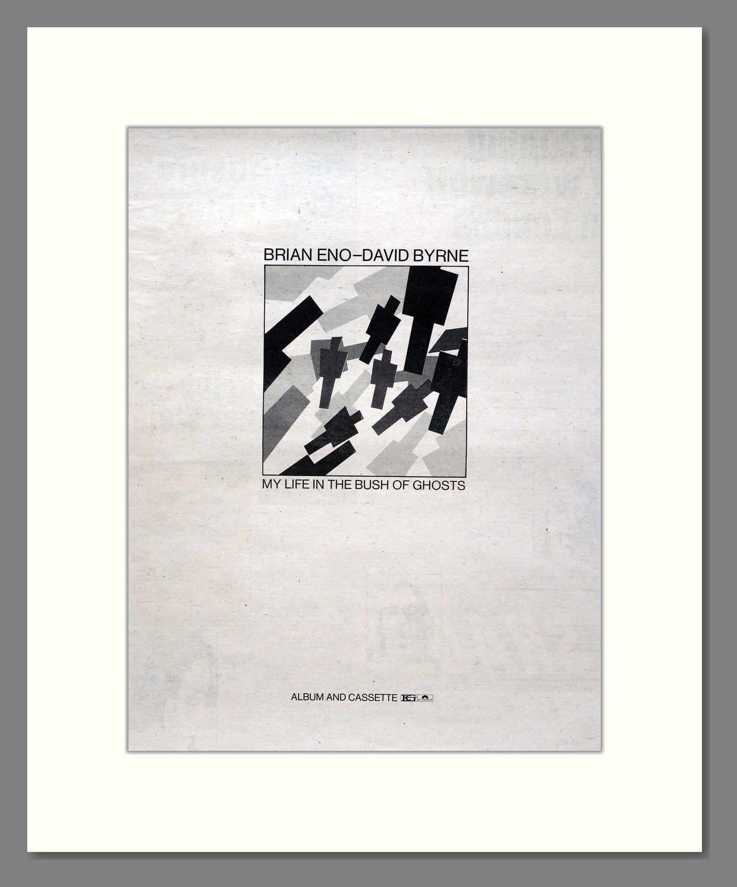 Brian Eno / David Byrne - My Life In The Bush Of Ghosts. Vintage Advert 1981 (ref AD20704)