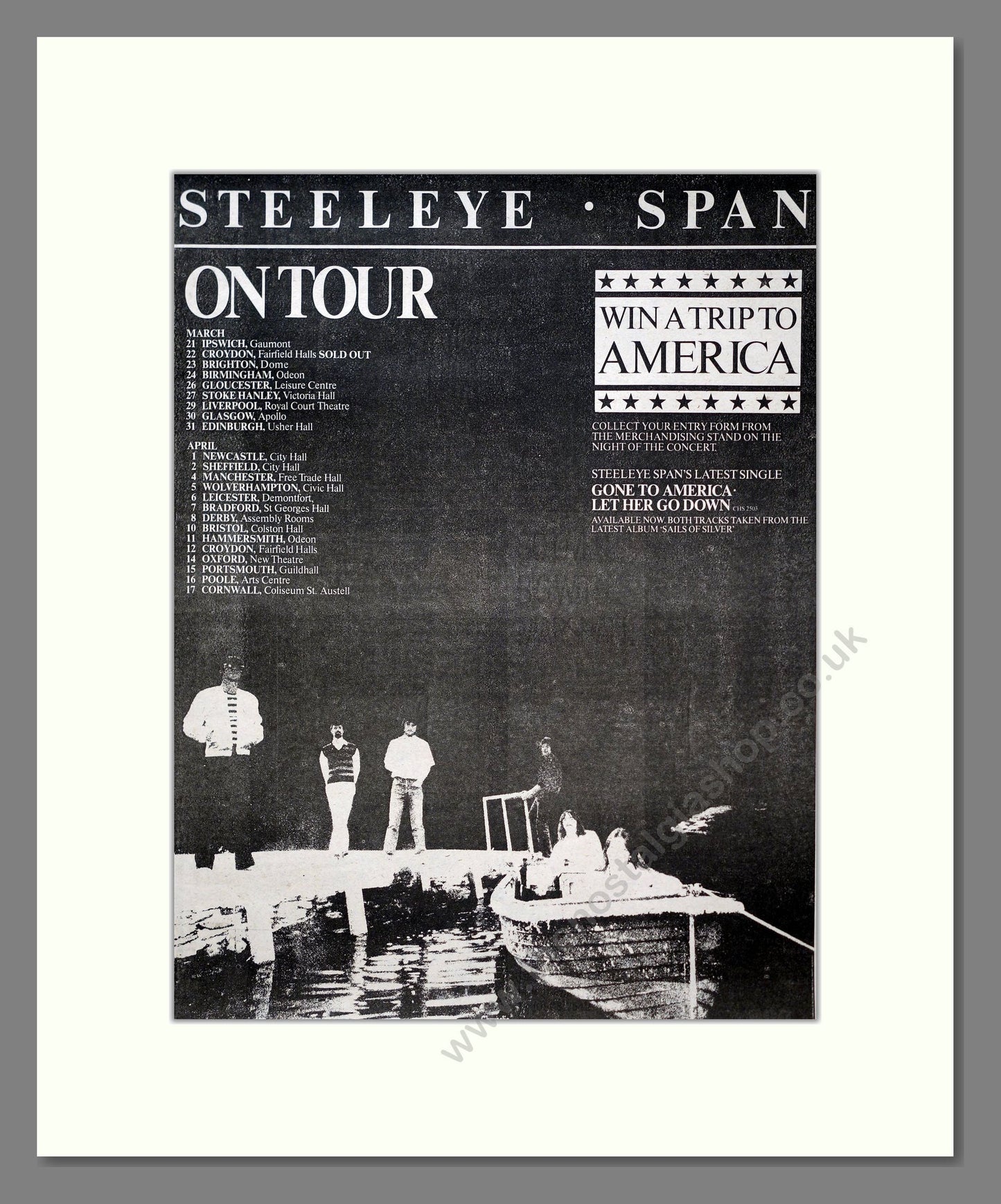 Steeleye Span - UK Tour. Vintage Advert 1981 (ref AD20706)
