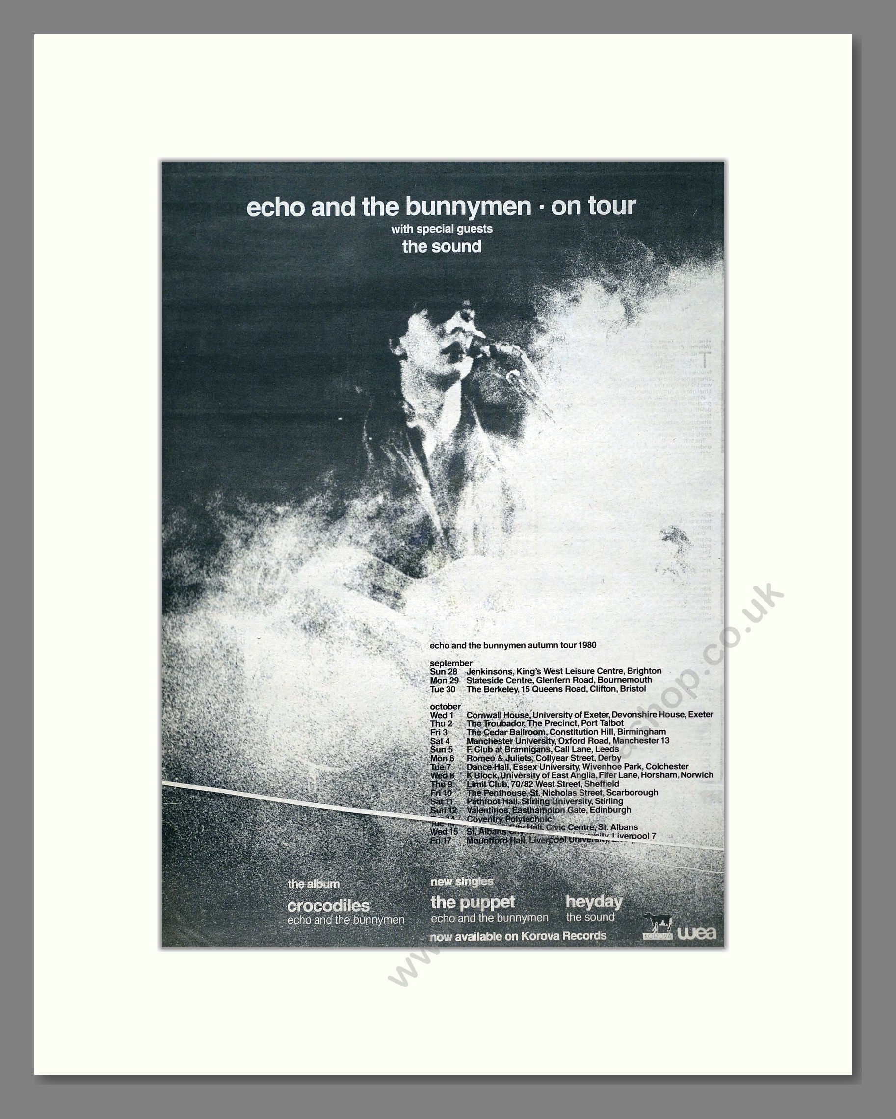 Echo And The Bunnymen - UK Tour. Vintage Advert 1980 (ref AD20710)