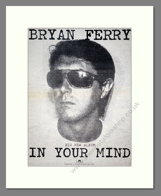 Bryan Ferry - In Your Mind. Vintage Advert 1977 (ref AD20724)