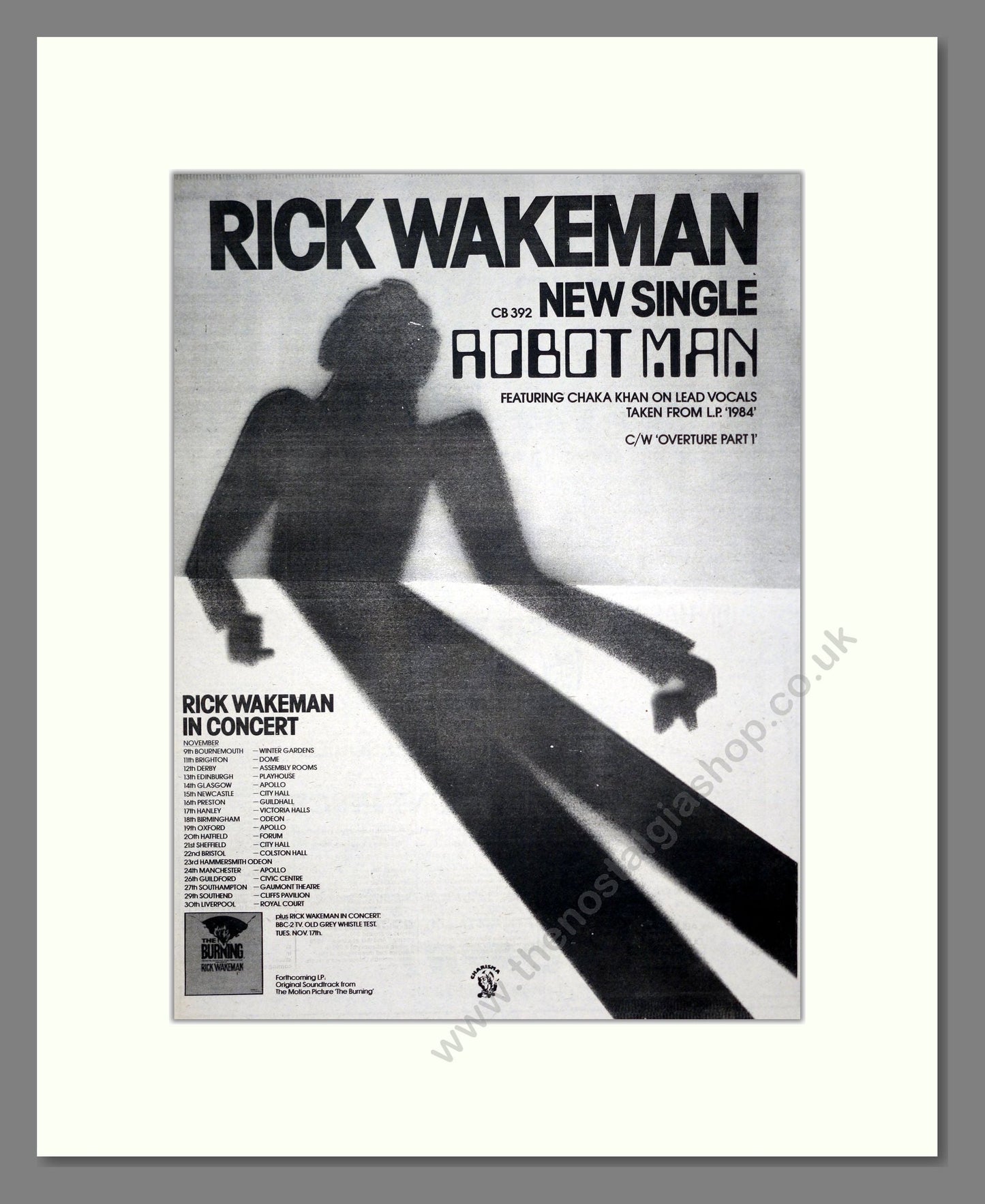 Rick Wakeman - Robot Man. Vintage Advert 1981 (ref AD20732)
