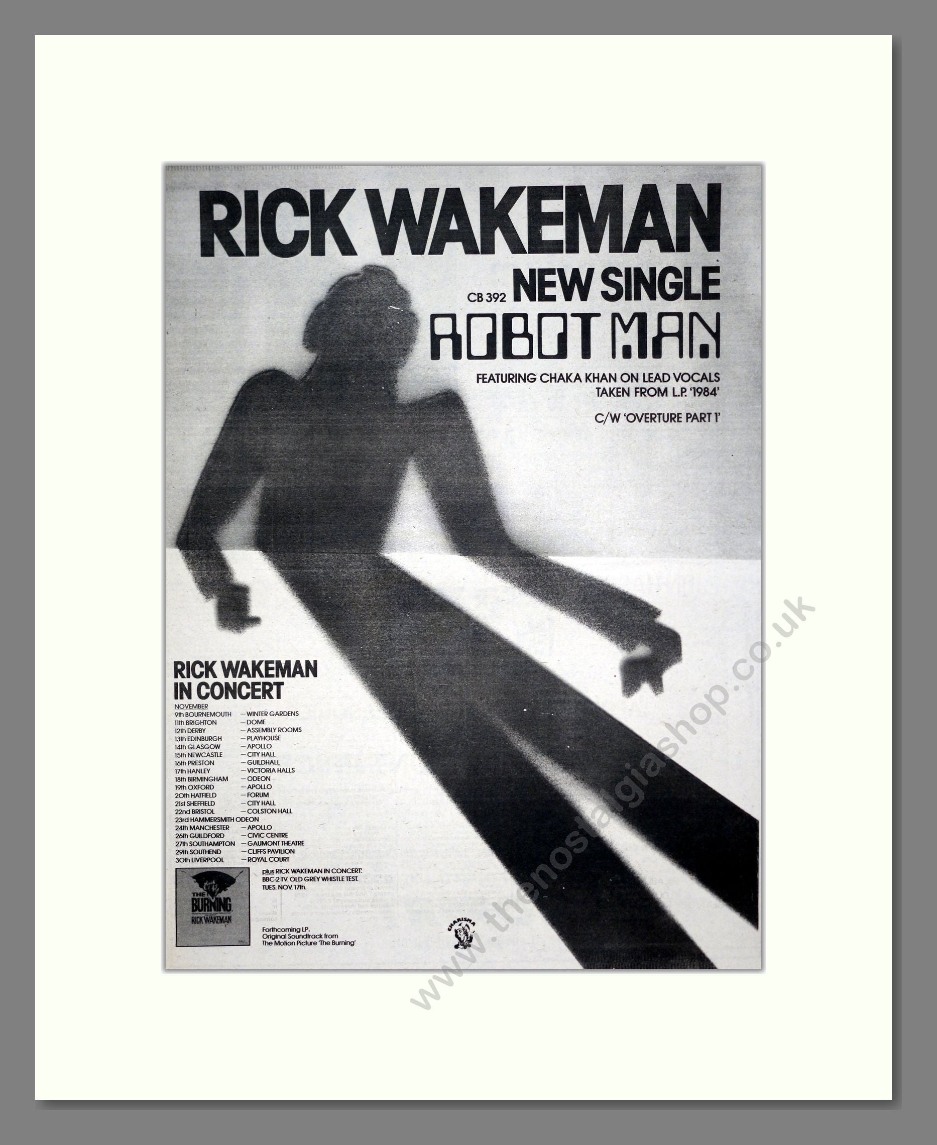 Rick Wakeman - Robot Man. Vintage Advert 1981 (ref AD20732)
