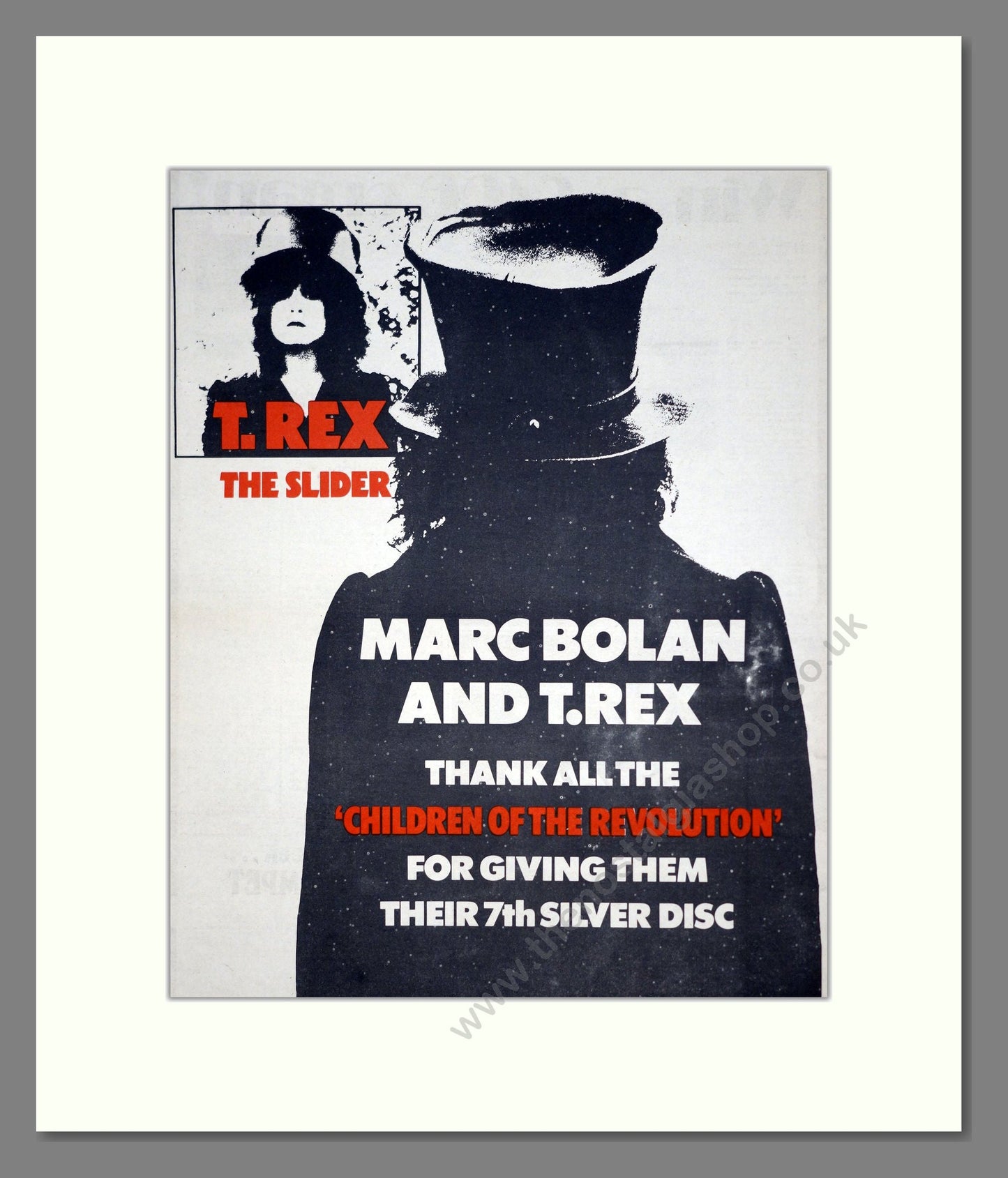 T.Rex - The Slider. Vintage Advert 1972 (ref AD20749)