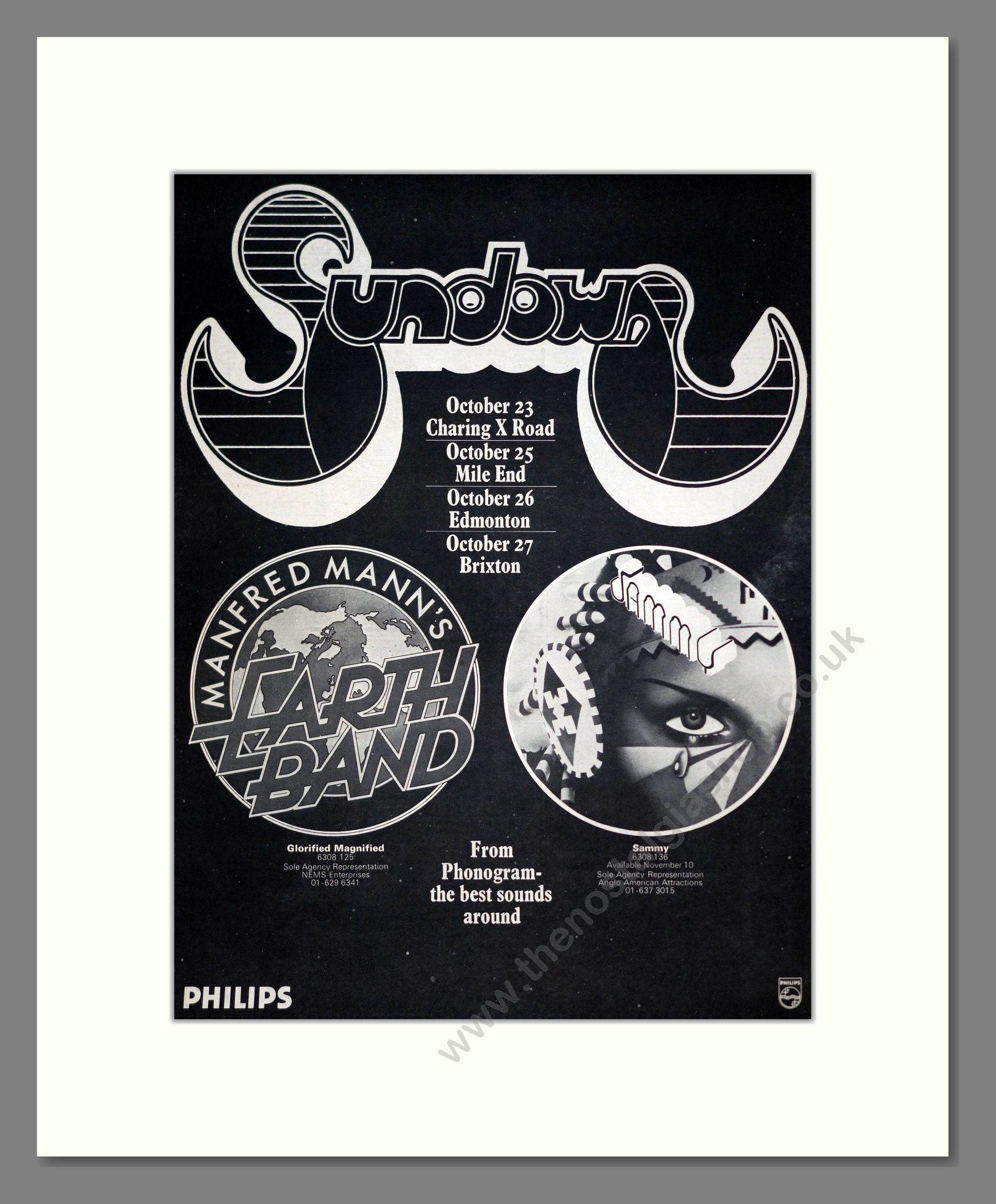 Sundown Festival - Line Up. Vintage Advert 1972 (ref AD20750)