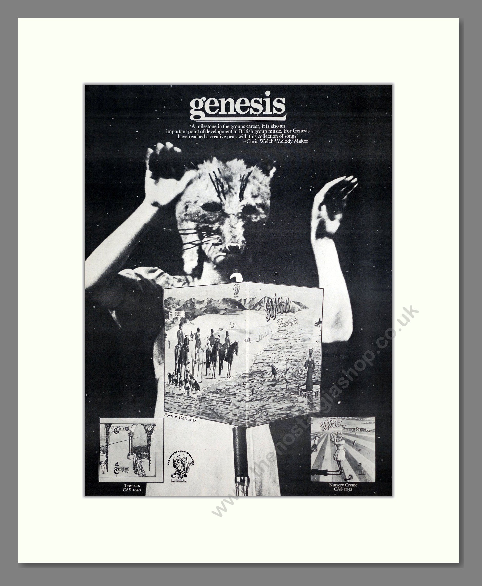 Genesis - Foxtrot. Vintage Advert 1972 (ref AD20754)
