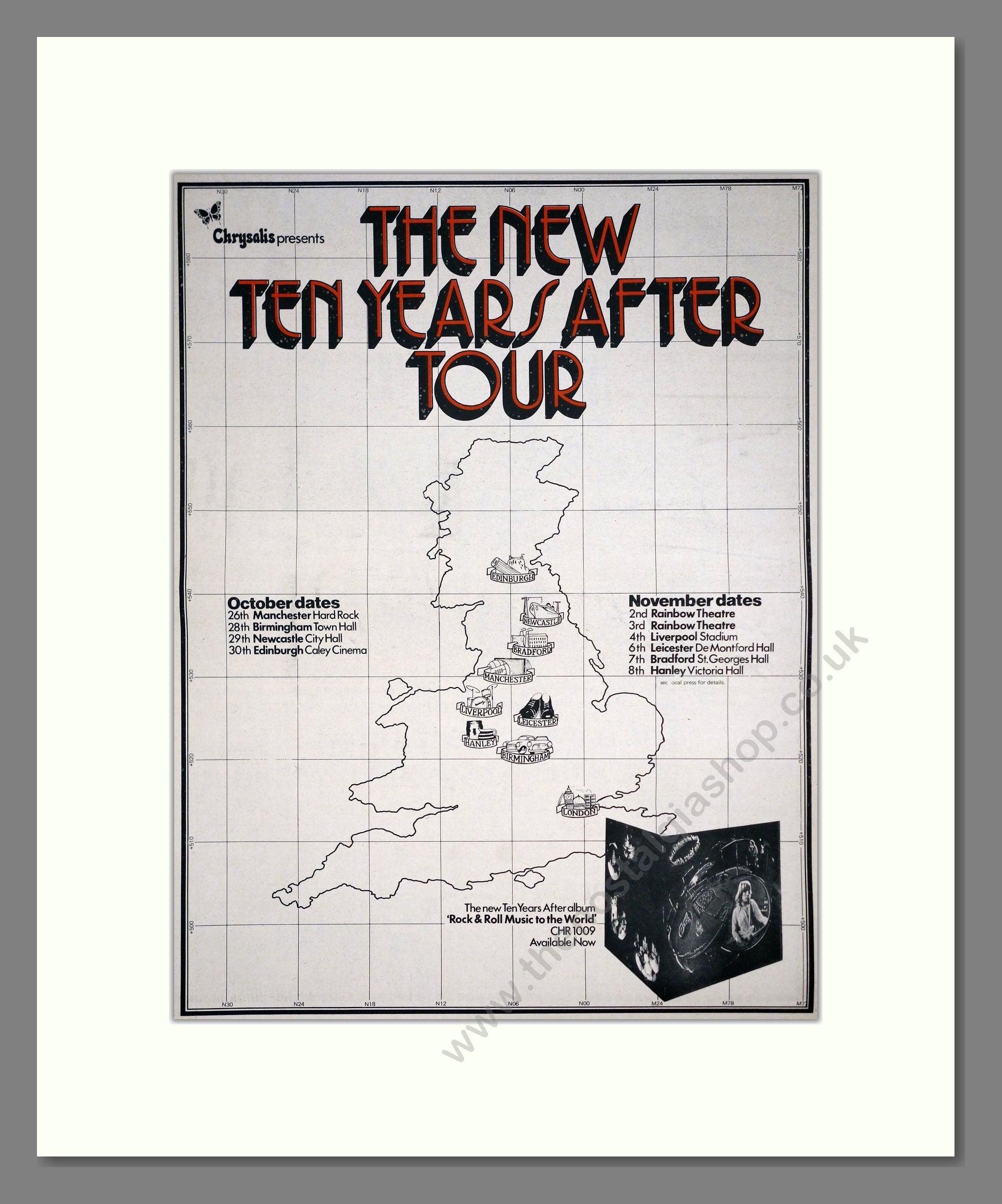 Ten Years After - UK Tour. Vintage Advert 1972 (ref AD20756)