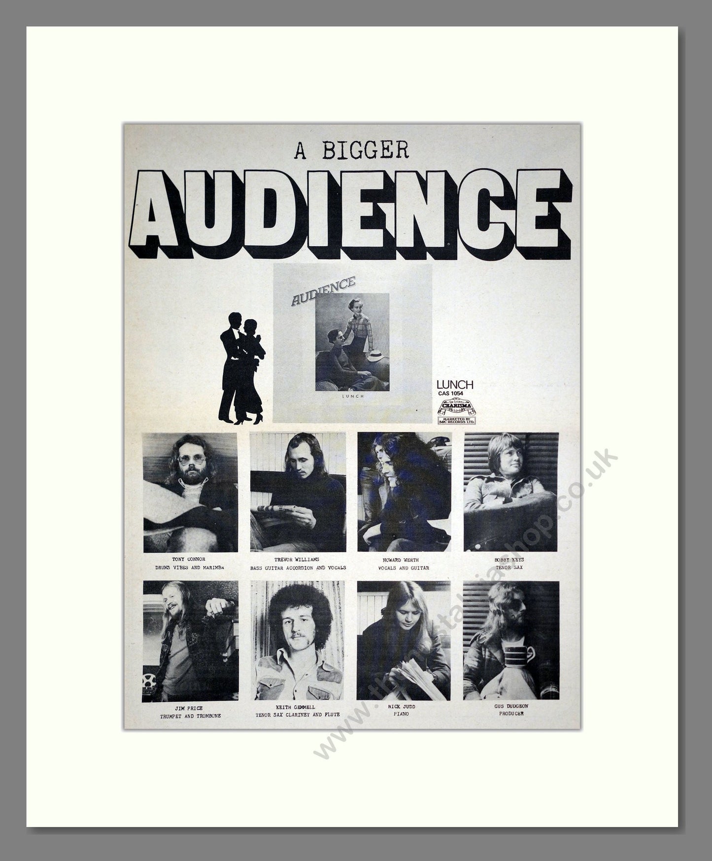 Audience - A Bigger Audience. Vintage Advert 1972 (ref AD20772)
