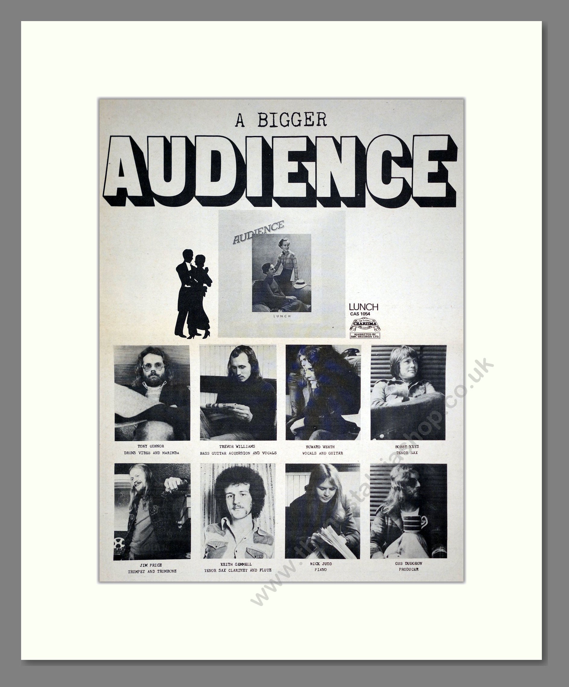 Audience - A Bigger Audience. Vintage Advert 1972 (ref AD20772)