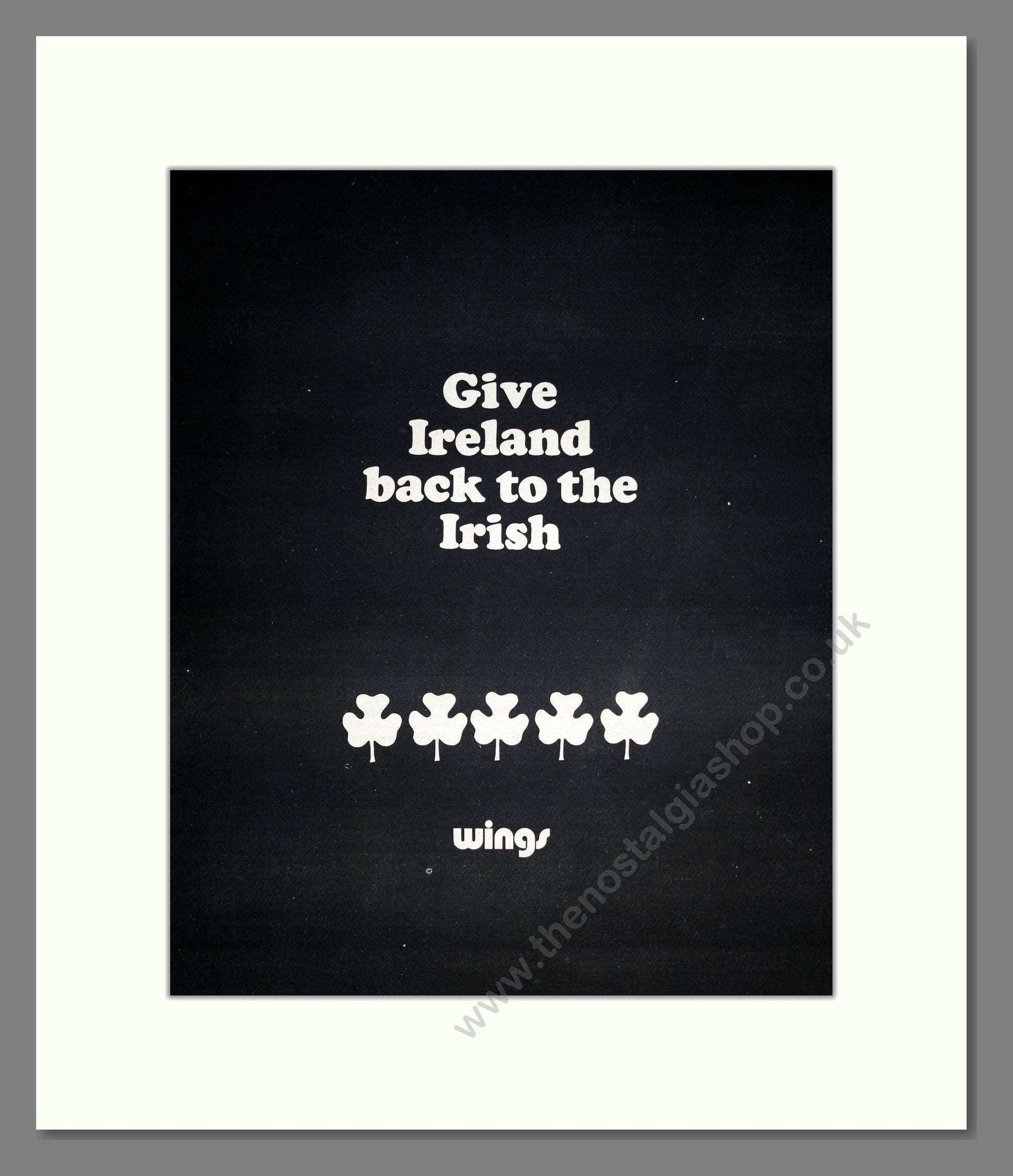 Wings - Give Ireland Back To The Irish. Vintage Advert 1972 (ref AD20774)